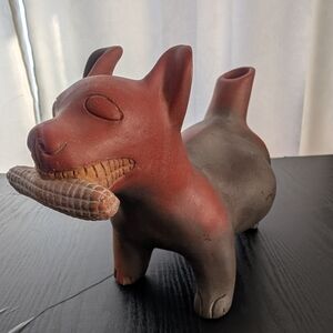 Vintage Angel Ceron Colima Dog & Corn Sculpture - Authentic Mexican Folk Art 12"